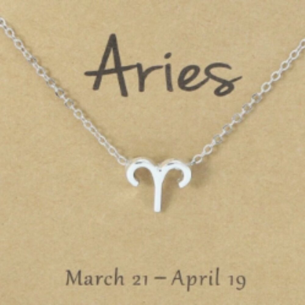 NWT, Aries Zodiac Sign Silver Charm Necklace